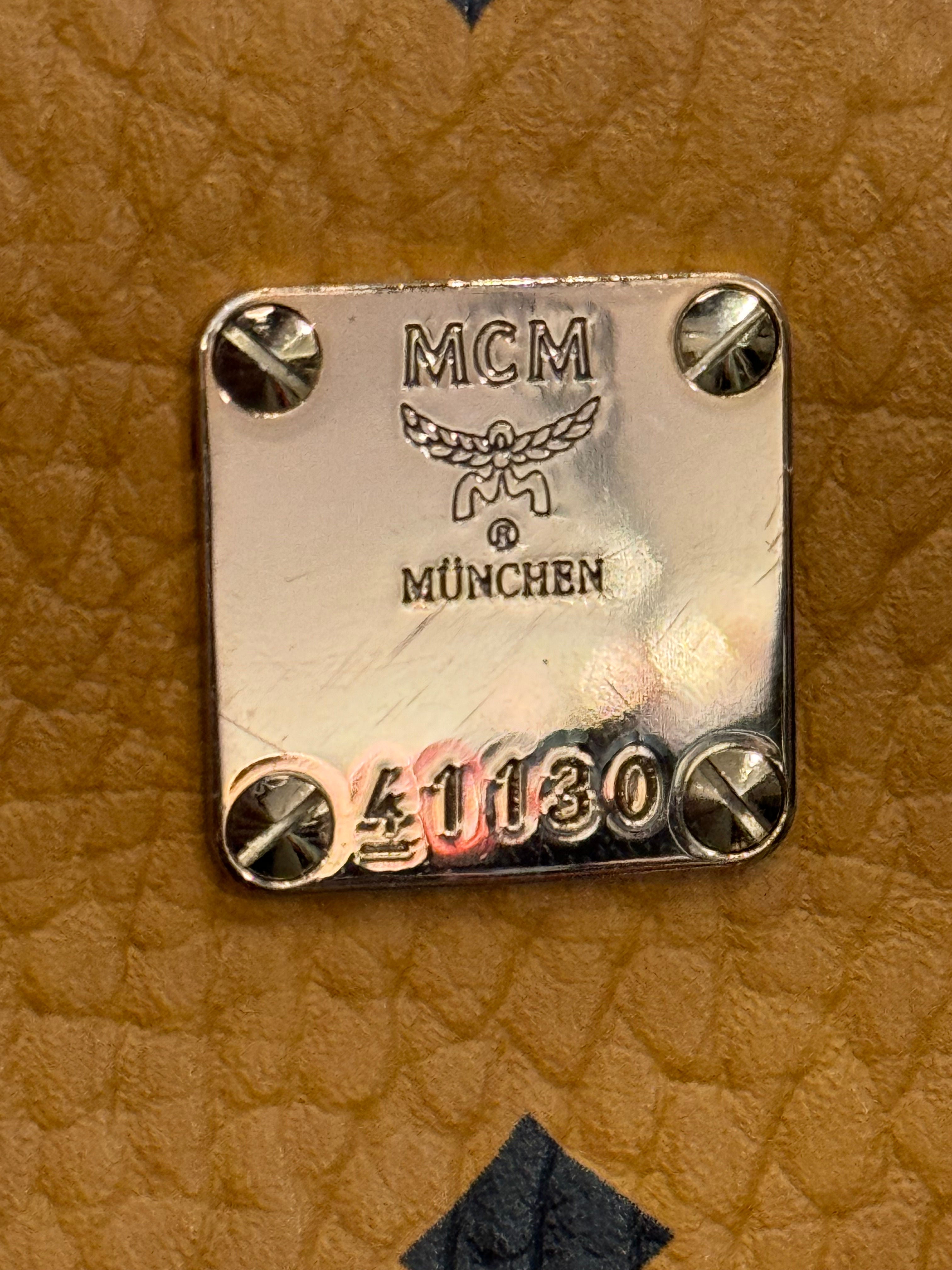 MCM Medium Visetos Stark Backpack Cognac Brown (Preowned) - Pre-Owned