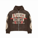 Awoken Dreams V1 Zip-Up Hoodie Brown