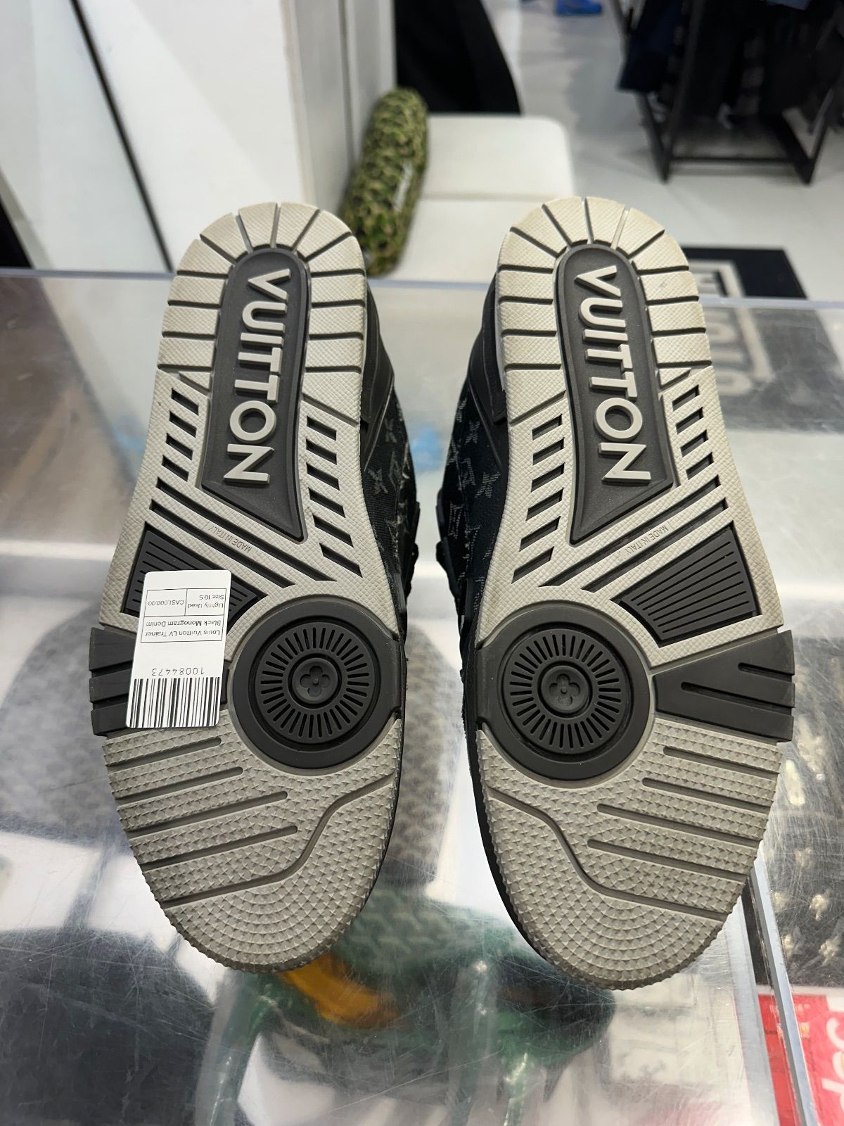 Louis Vuitton LV Trainer Black Monogram Denim - Lightly Used Size 10.5