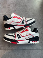 Louis Vuitton LV Trainer White Red Black (Preowned Size LV7/US8.5