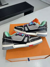 Louis Vuitton Virgil Abloh Upcycle Soho Exclusive LV Trainer Black Grey (Lightly Used Size LV10/US11-11.5) - Pre-Owned