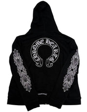 Chrome Hearts Thermal Floral Horseshoe Zip-Up Hoodie Black - Lightly Used Size XL