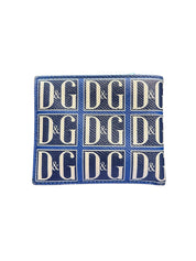 Dolce & Gabbana Logos Men's Blue Leather Bifold Wallet (Lightly Preowned) - Pre-Owned