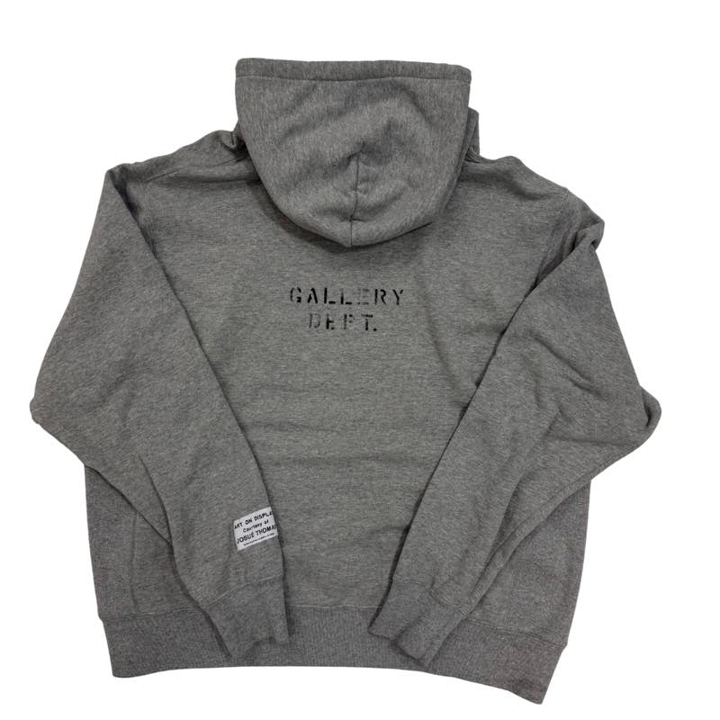 Gallery Dept Centre Logo Hoodie Grey - Lightly Pre-Owned Size XXL