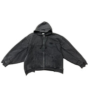 Vetements Raw Edge Deconstructed Zip-Up Hoodie Washed Black (Preowned Size M)