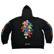 Chrome Hearts Multi Color Cross Cemetery Hoodie Black - Pre-Owned Size L