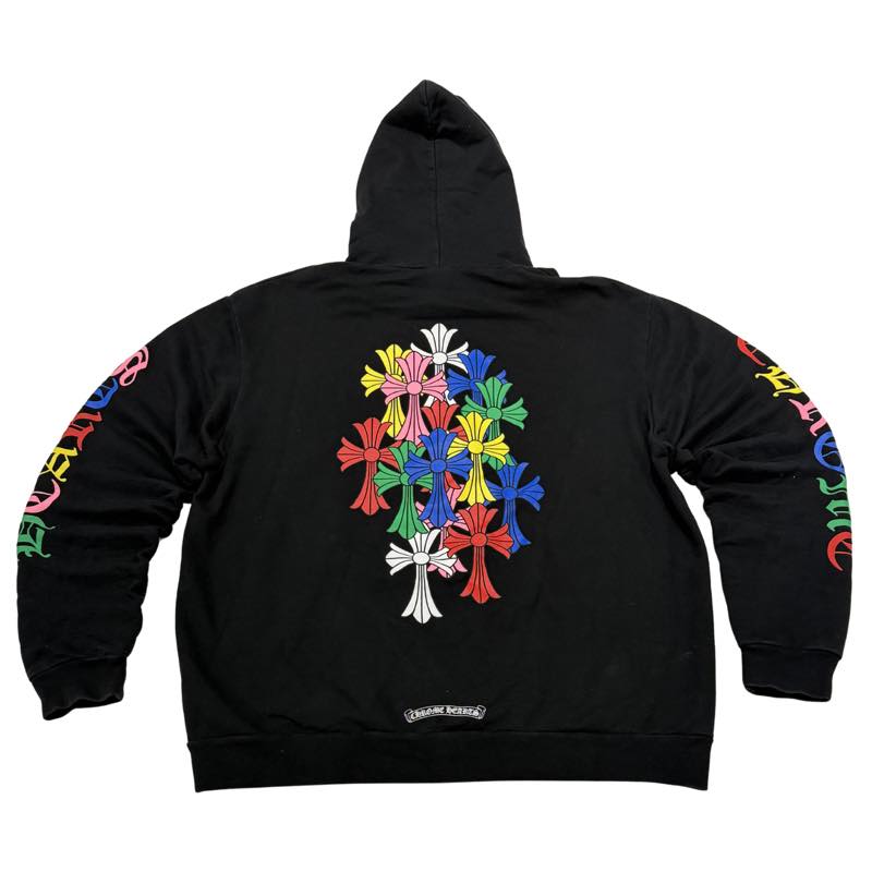 Chrome Hearts Multi Color Cross Cemetery Hoodie Black - Pre-Owned Size L