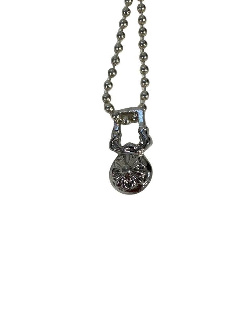 Chrome Hearts Rhodium Crossball Necklace With 28 Inch Ball Chain - Pre Owned