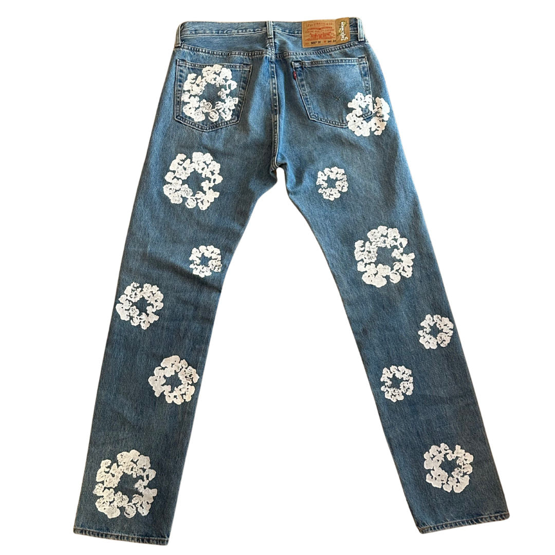 Denim Tears x Levi's Cotton Wreath Jean Light Wash (Preowned size 34) - Pre-Owned