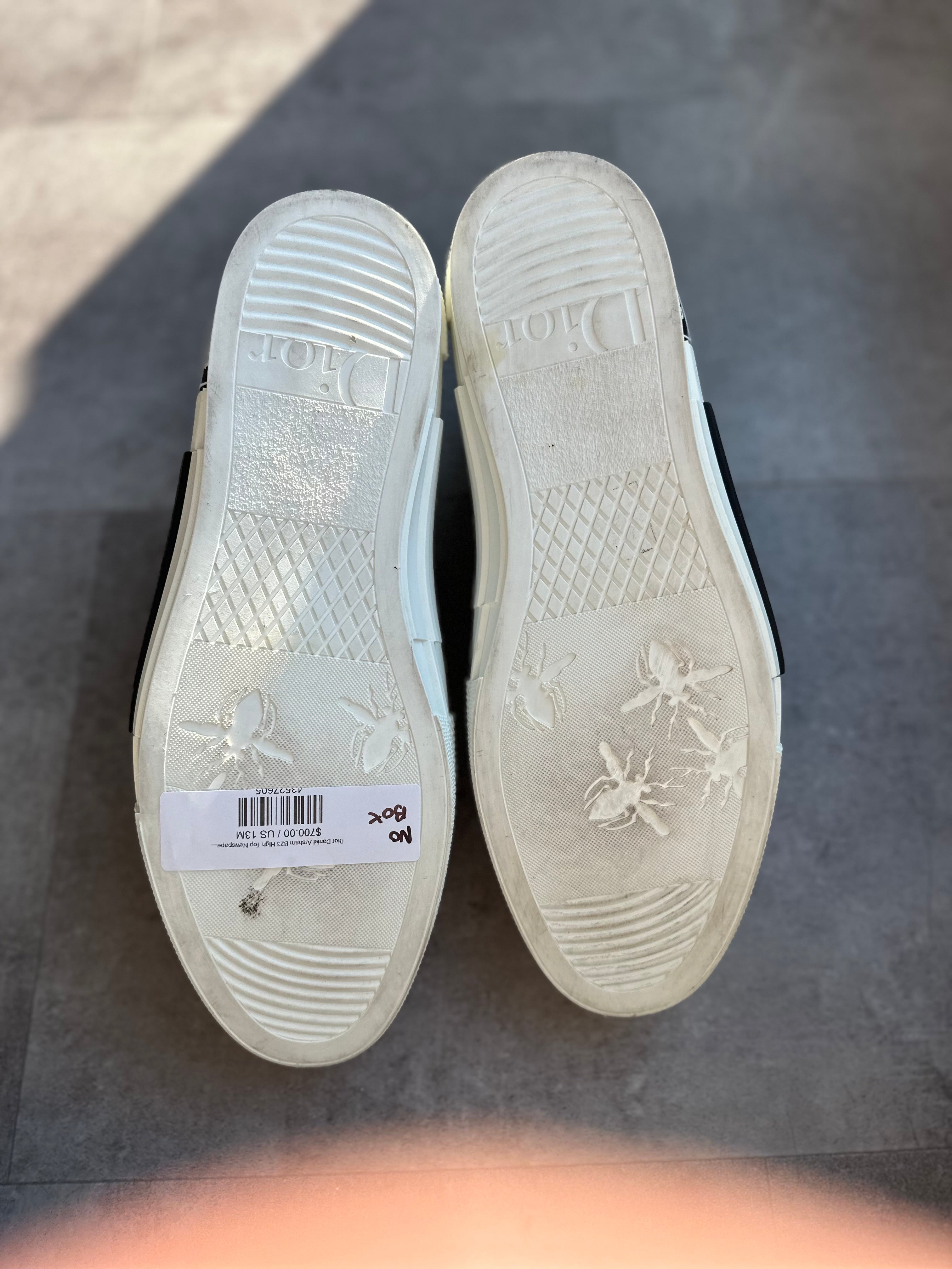 Dior Daniel Arsham B23 High Top Newspaper Edition - Pre-Owned Size 13 (No Original Box)