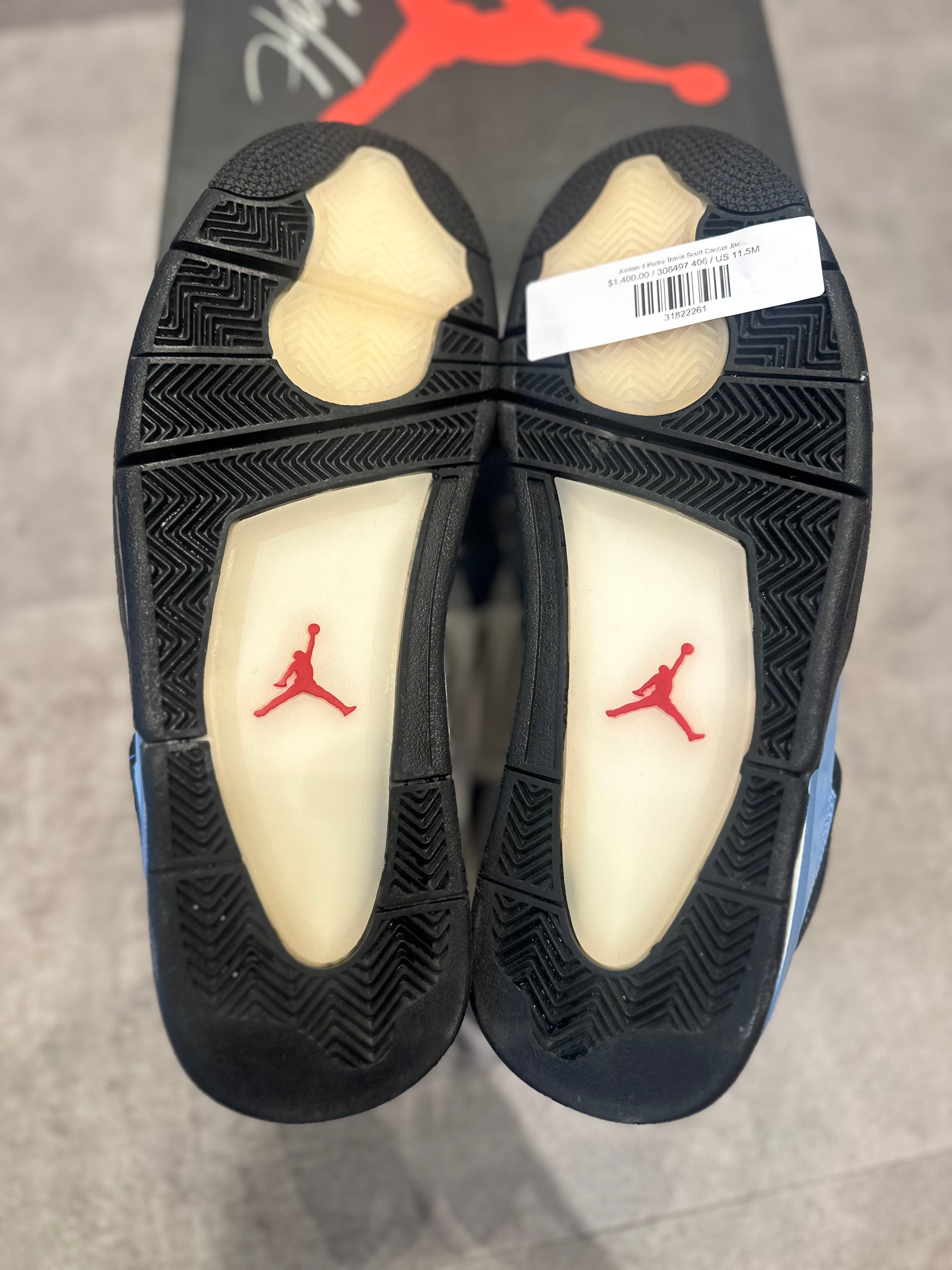 Jordan 4 Retro Travis Scott Cactus Jack (Lightly Used Size 11.5) - Pre-Owned