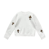 Chrome Hearts Leopard/Patent Patch Paper Jam Crewneck White