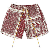 Rhude Card Print Swim Shorts Maroon/White