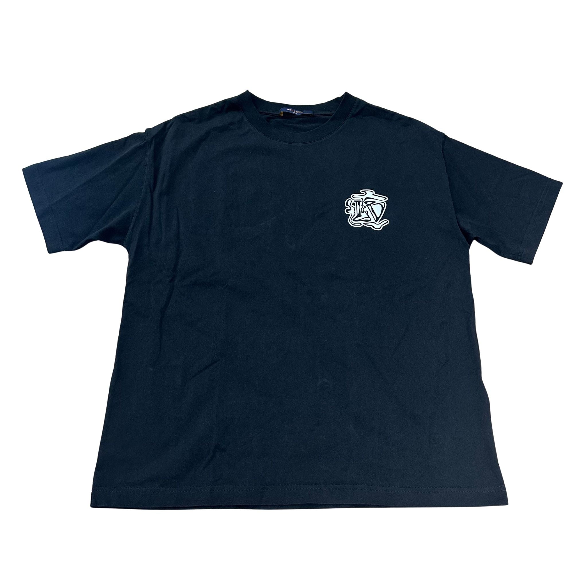 Louis Vuitton Smoke Logo T-Shirt Black (Lightly Used Size L) - Pre-Owned