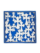 Chrome Hearts Cemetery Crosses Silk Scarf Blue