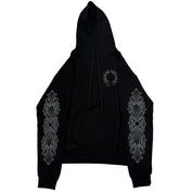 Chrome Hearts Friends & Family Grey Floral Horseshoe Pullover Hoodie Black