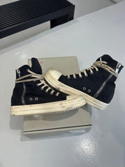 Rick Owens DRKSHDW Fogachine Hi Pentagram Embroidery Black Milk - Pre-Owned Size EU39.5/US6.5