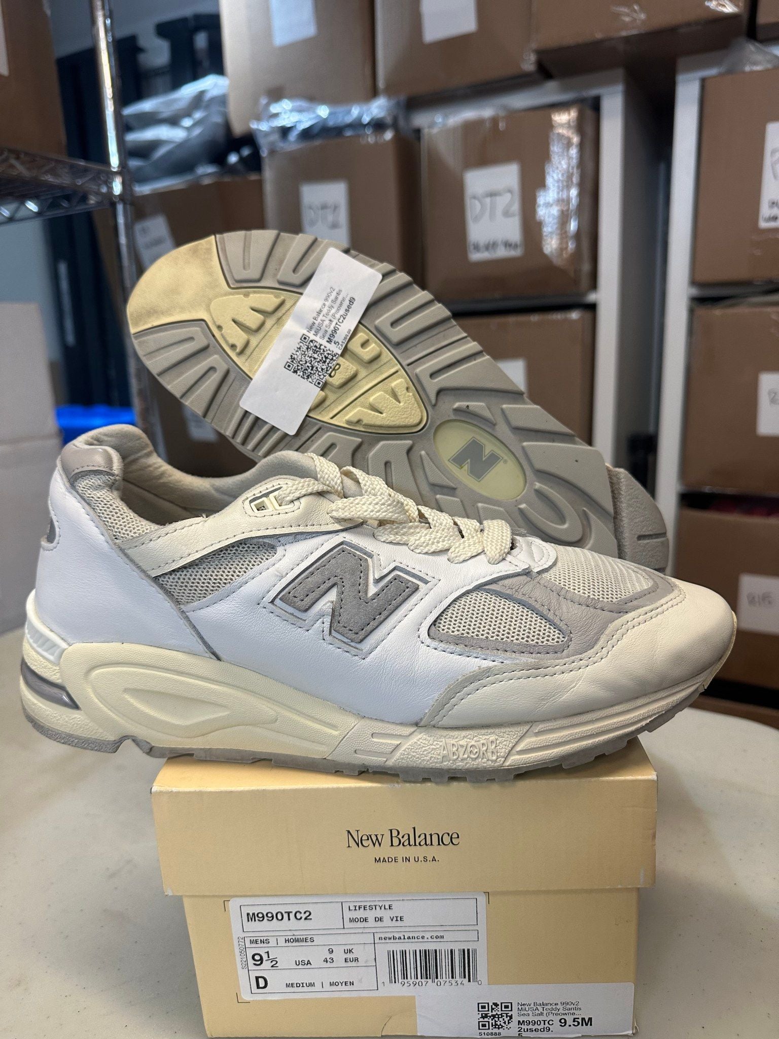 New Balance 990v2 MiUSA Teddy Santis Sea Salt - Pre-Owned Size 9.5
