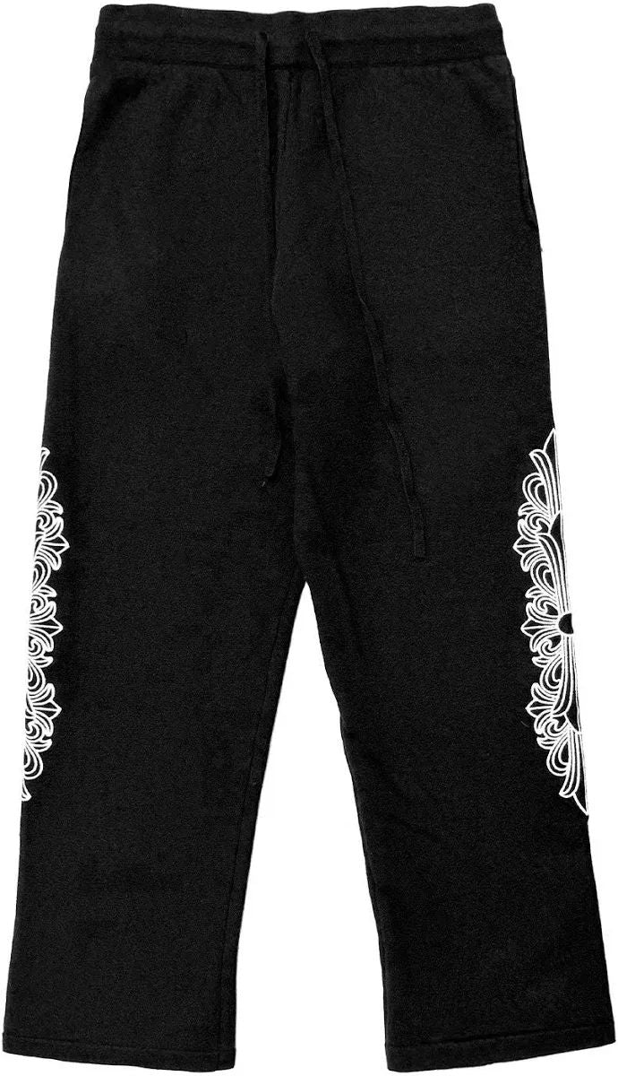 Chrome Hearts Cashmere Floral Logo Lounge Pants Black