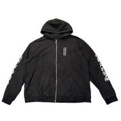 Chrome Hearts Letters Sleeve Thermal Zip-Up Hoodie Black (Preowned Size XXL) - Pre-Owned