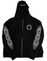 Chrome Hearts Thermal Floral Horseshoe Zip-Up Hoodie Black - Lightly Used Size XL