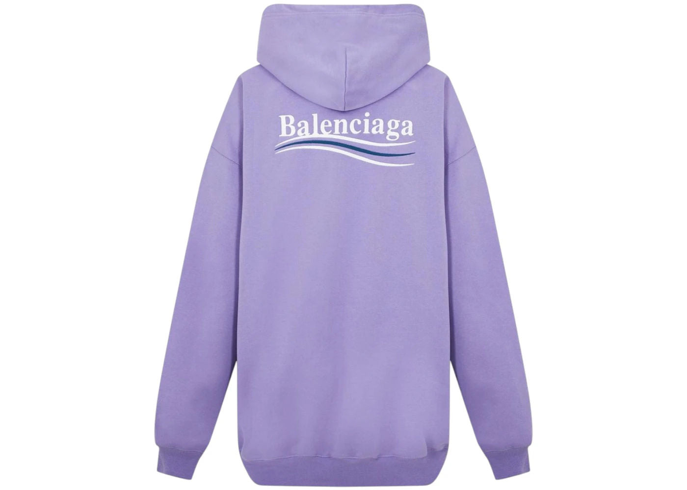 Balenciaga Political Campaign Embroidered Logo Hoodie Purple