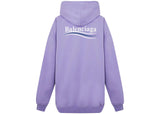 Balenciaga Political Campaign Embroidered Logo Hoodie Purple