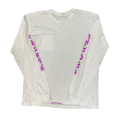 Chrome Hearts Purple Neck Logo L/S T-Shirt White - Lightly Pre-Owned Size XXL