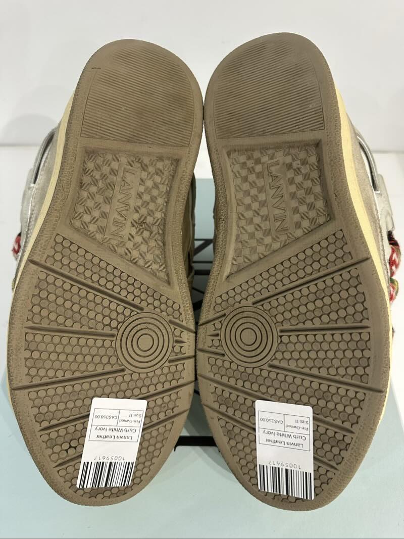 Lanvin Leather Curb White Ivory - Pre-Owned Size 11