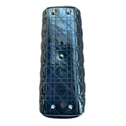 Dior Dark Green Cannage Quilted Patent Leather Shopping Tote Bag - Pre-Owned