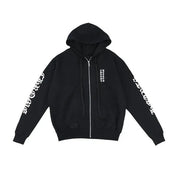 Chrome Hearts Vertical Logo Thermal Zip-Up Hoodie Black