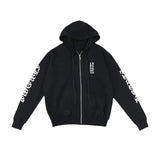 Chrome Hearts Vertical Logo Thermal Zip-Up Hoodie Black