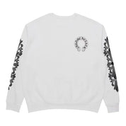 Chrome Hearts Floral Horseshoe Logo Crewneck White