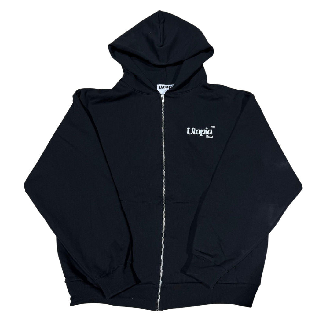 Utopia OG Zip-Up Hoodie Black