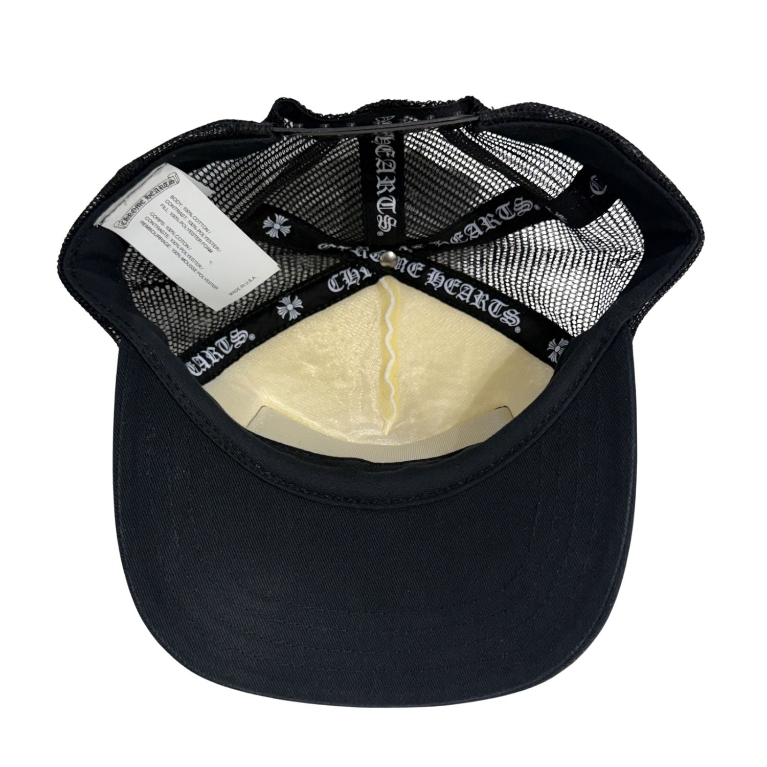 Chrome Hearts CH Hollywood Trucker Hat Black/White - Lightly Used