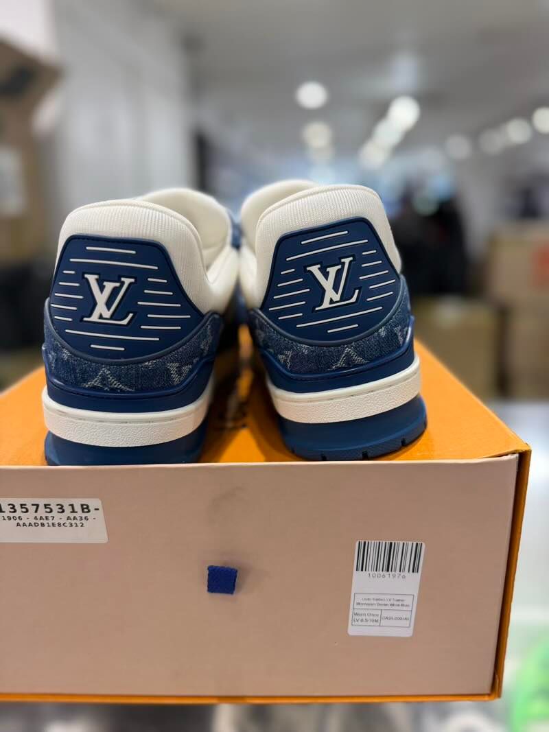 Louis Vuitton LV Trainer Monogram Denim White Blue - Worn Once LV 8.5/10M