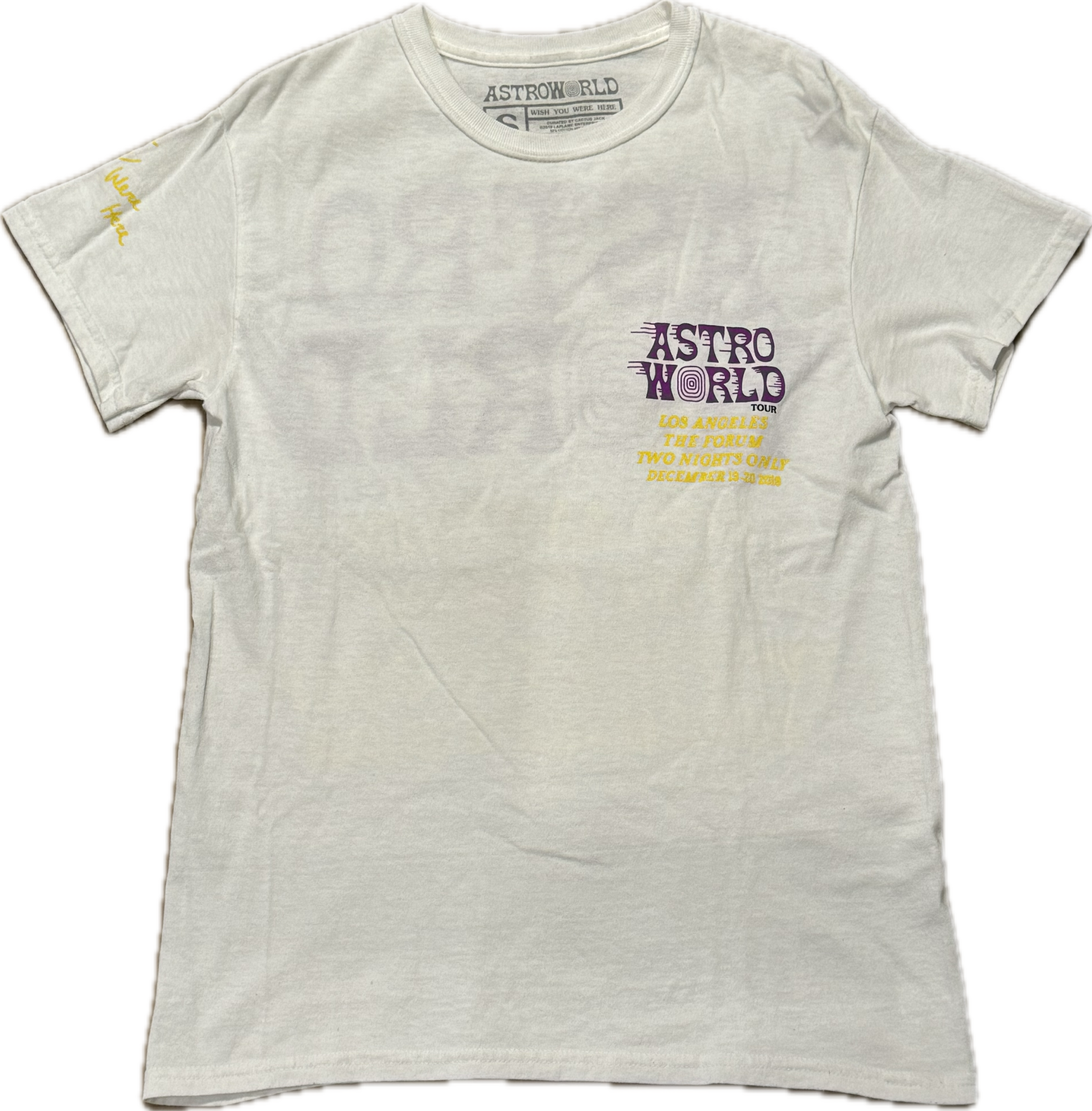 Travis Scott Astroworld LA Exclusive T-Shirt White (Preowned) - Pre-Owned Size S