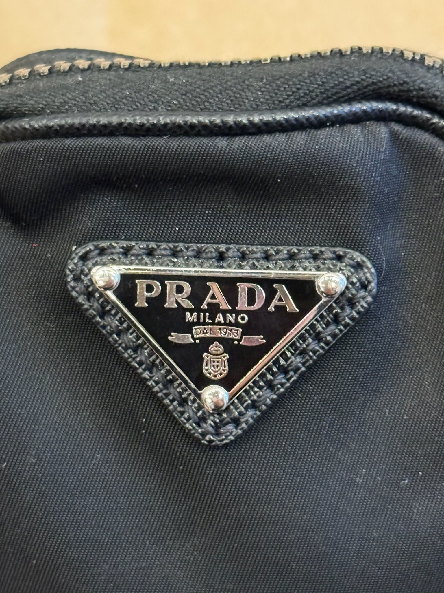 Prada Re-Nylon and Saffiano Leather Shoulder Bag Black - Pre-Owned