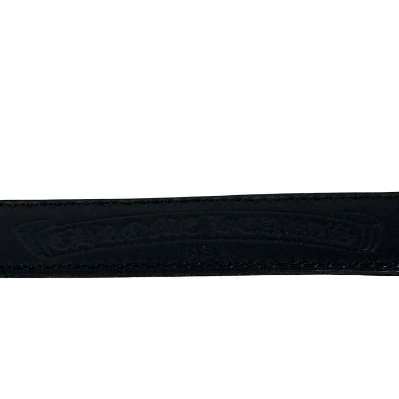 Chrome Hearts Double Fleur Buckle Leather Belt (34) (1 Inch Strap) - Pre Owned