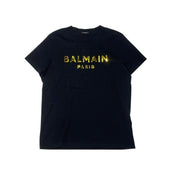 Balmain Paris Logo T-Shirt Black/Gold - Preowned Size M