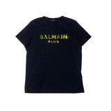 Balmain Paris Logo T-Shirt Black/Gold - Preowned Size M