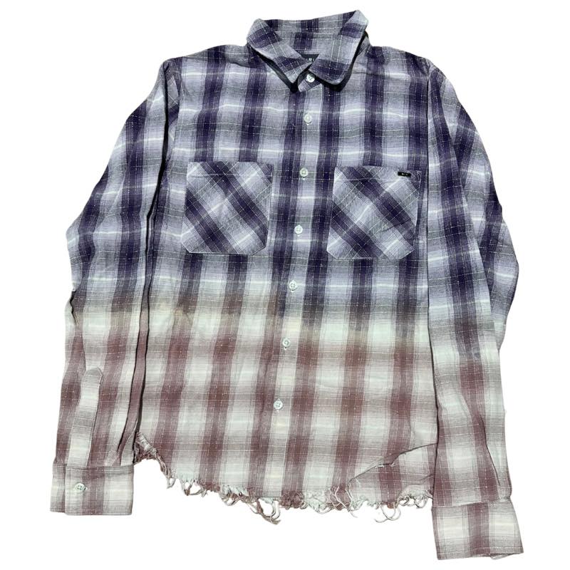 Amiri Ombre Lurex Oversized Plaid Flannel - Pre-Owned Size S