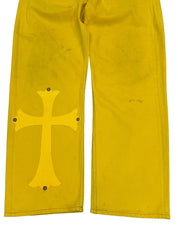 Chrome Hearts Levi's 501 Paris Exclusive Patch Jeans Yellow - Pre-Owned Size 34