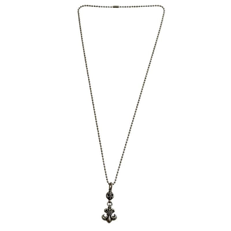 Chrome Hearts One Ball Fleur Pendant w/ 24in Ball Chain - Lightly Used