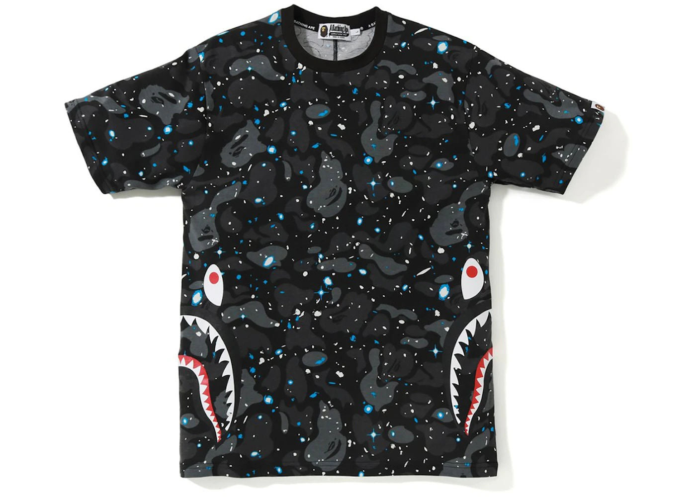 BAPE Space Camo Side Shark Tee Black