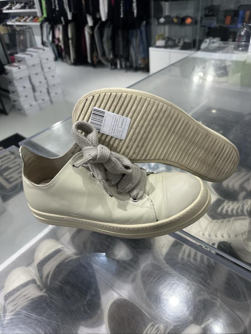 Rick Owens Milk Hollywood Jumbolaced Low Sneakers - Pre-Owned Size 11 (No original box)