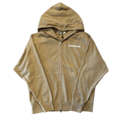 Bape Busy Works Logo Print Full-Zip Hoodie Tan