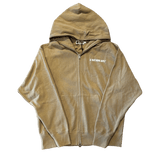 Bape Busy Works Logo Print Full-Zip Hoodie Tan