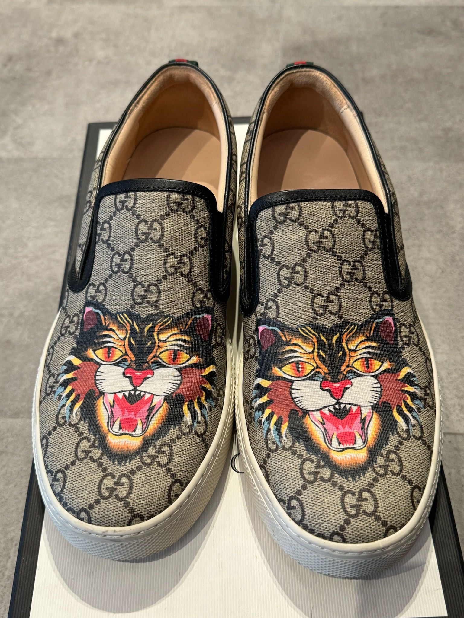 Gucci GG Supreme Angry Cat Slip-On - Pre-Owned Size G8/US9