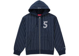Supreme Devil S Logo Zip Up Hooded Sweatshirt Stripe